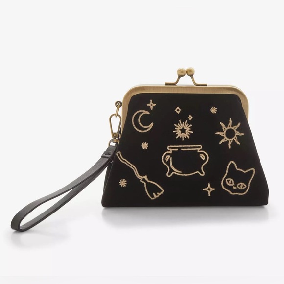 Disney Hocus Pocus Icons Velvet Embroidered Crossbody Bag and Wristlet NWT - Picture 6 of 10